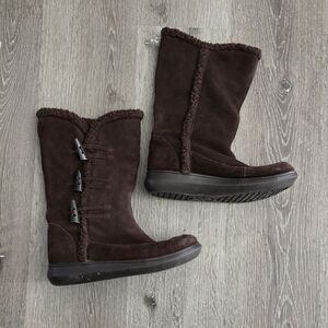 Rocket Dog Women's Brown Suede Shearling Mid Calf Winter Boots Size 9